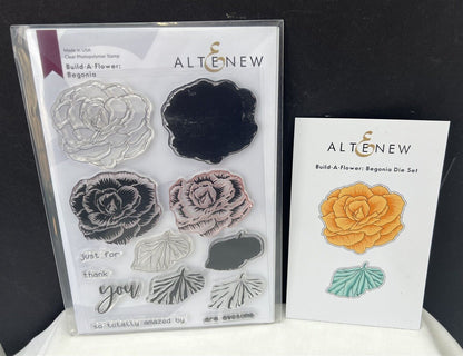 Altenew BEGONIA Build a Flower Flowers Floral Layering 6x8 Rubber Stamps Dies