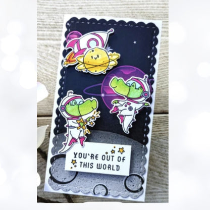 LDRS Designs OUT OF THIS WORLD Space Animals Rubber Stamps Dies