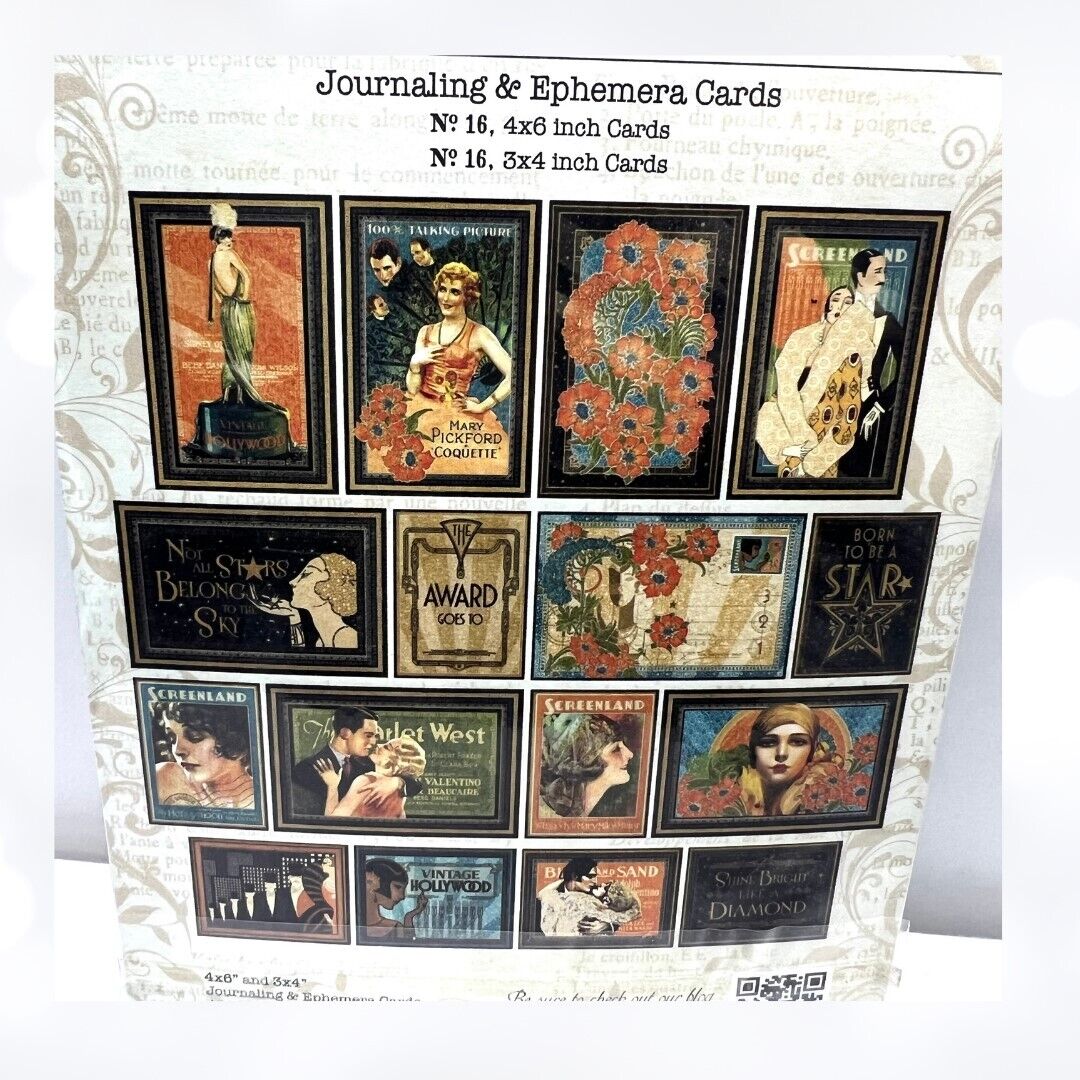 Graphic 45 VINTAGE HOLLYWOOD Collection Journaling & Ephemera Card 