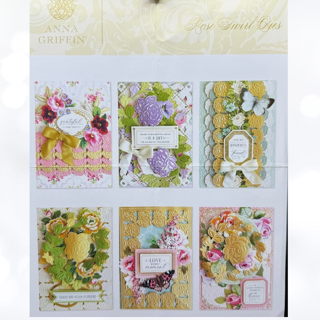 Anna Griffin ROSE SWIRL Floral Flowers Dies