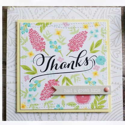 Wplus9 FRESH CUT FLORALS Flowers Rubber Stamps Dies