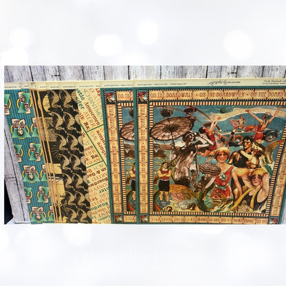 Graphic 45 ON THE BOARDWALK Vintage 12x12 Paper Cardstock 20 Sheets & Die Cuts