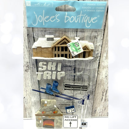 Jolee's Boutique CHRISTMAS Holiday Santa Skiing Ski Trip Crafting Stickers Lot