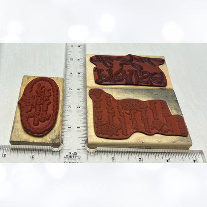Uptown RELIGIOUS Praise Lord Bible Journaling Rubber Stamps Lot of 3