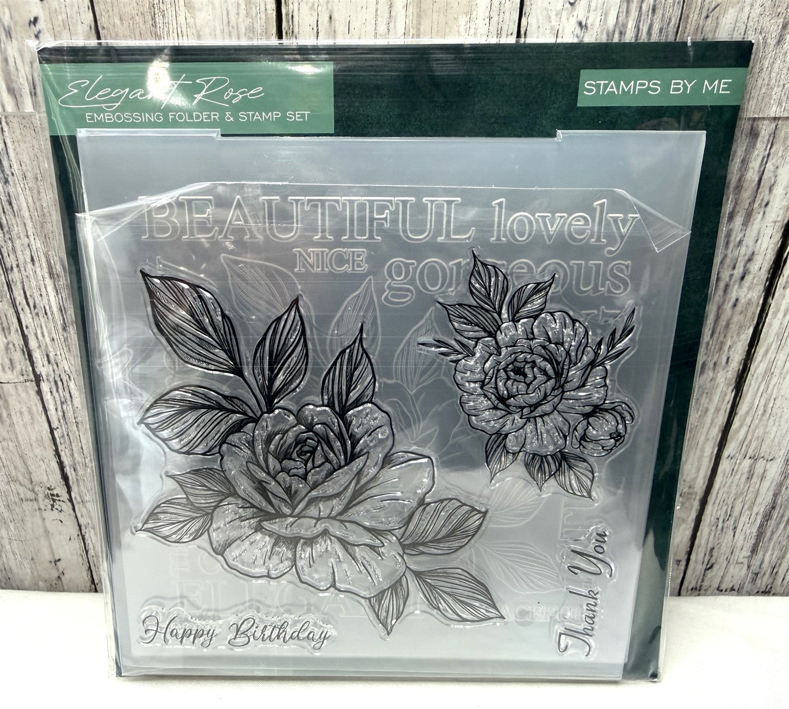 Stamps By Me ELEGANT ROSE Floral Flowers Rubber Stamps 3D Embossing Folder