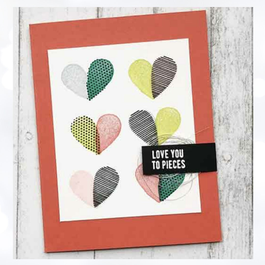 Concord & 9th BITS & PIECES Shapes Hearts 6x8 Rubber Stamps