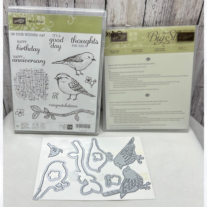 Stampin Up BEST BIRDS Blooms Rubber Stamps Thinlits Dies