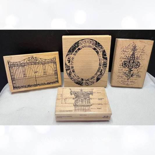 Stampers Anonymous B-Line MIXED MEDIA Architecture Gate Rubber Stamps Lot of 4