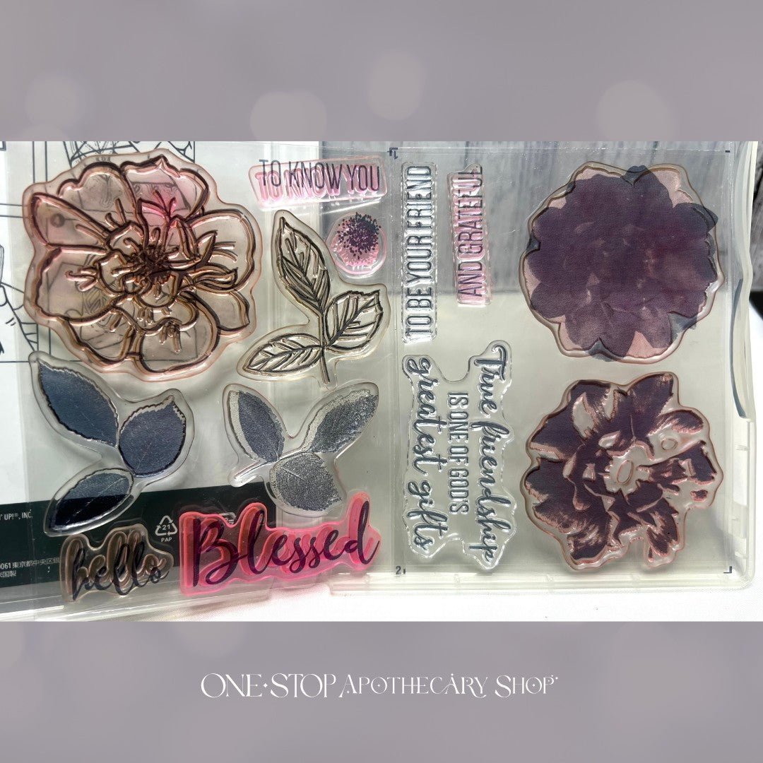 Stampin Up TO A WILD ROSE Flowers Floral  Rubber Stamps Dies