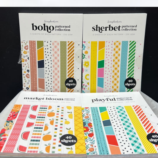 Scrapbook.com 6x8 PAPER Cardstock Sherbert Bloom Fruit Lot of 4