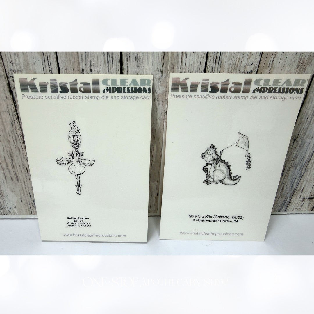 Kristal Clear Impressions BABY BUNNY Shoes Birthday Unmounted Red Rubber Stamps