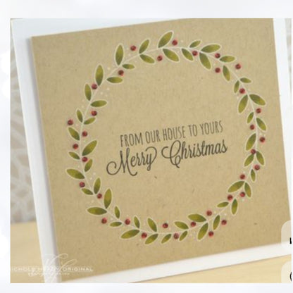 Papertrey Ink RUSTIC WREATH Christmas Rubber Stamps Die