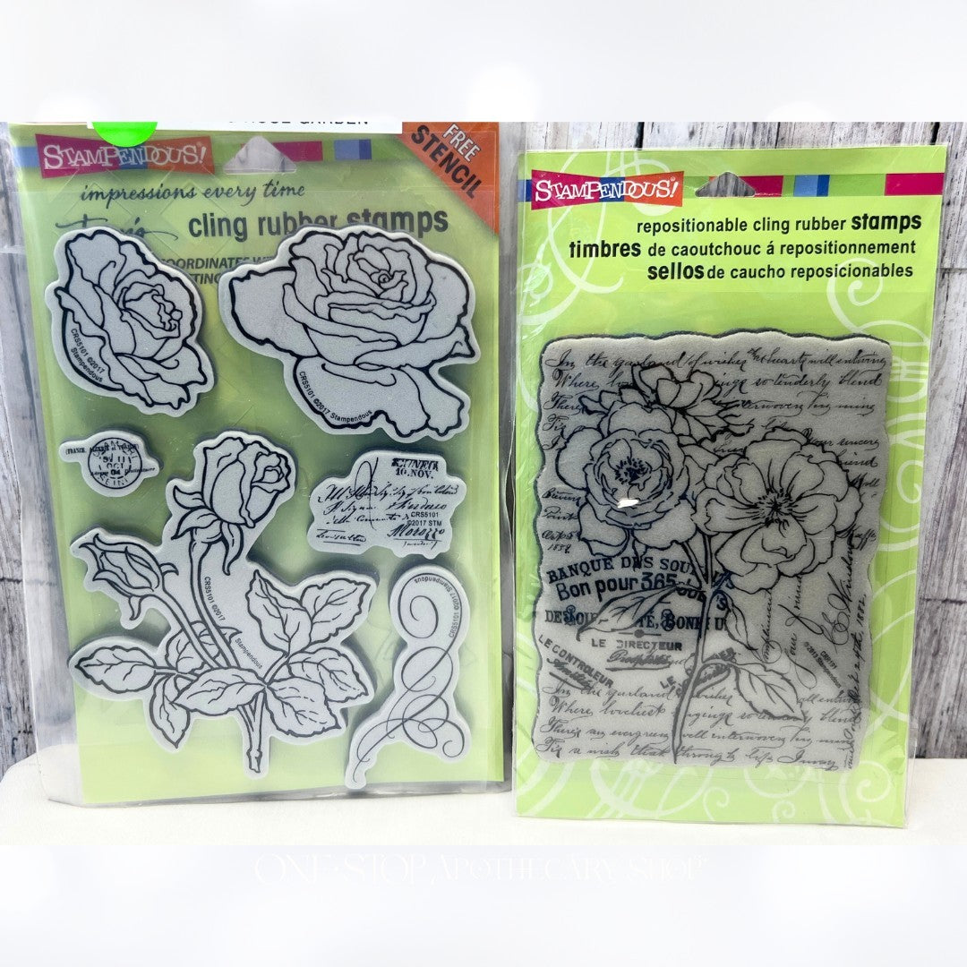 Stampendous WILD ROSES Rose Garden Flowers Floral Rubber Stamps