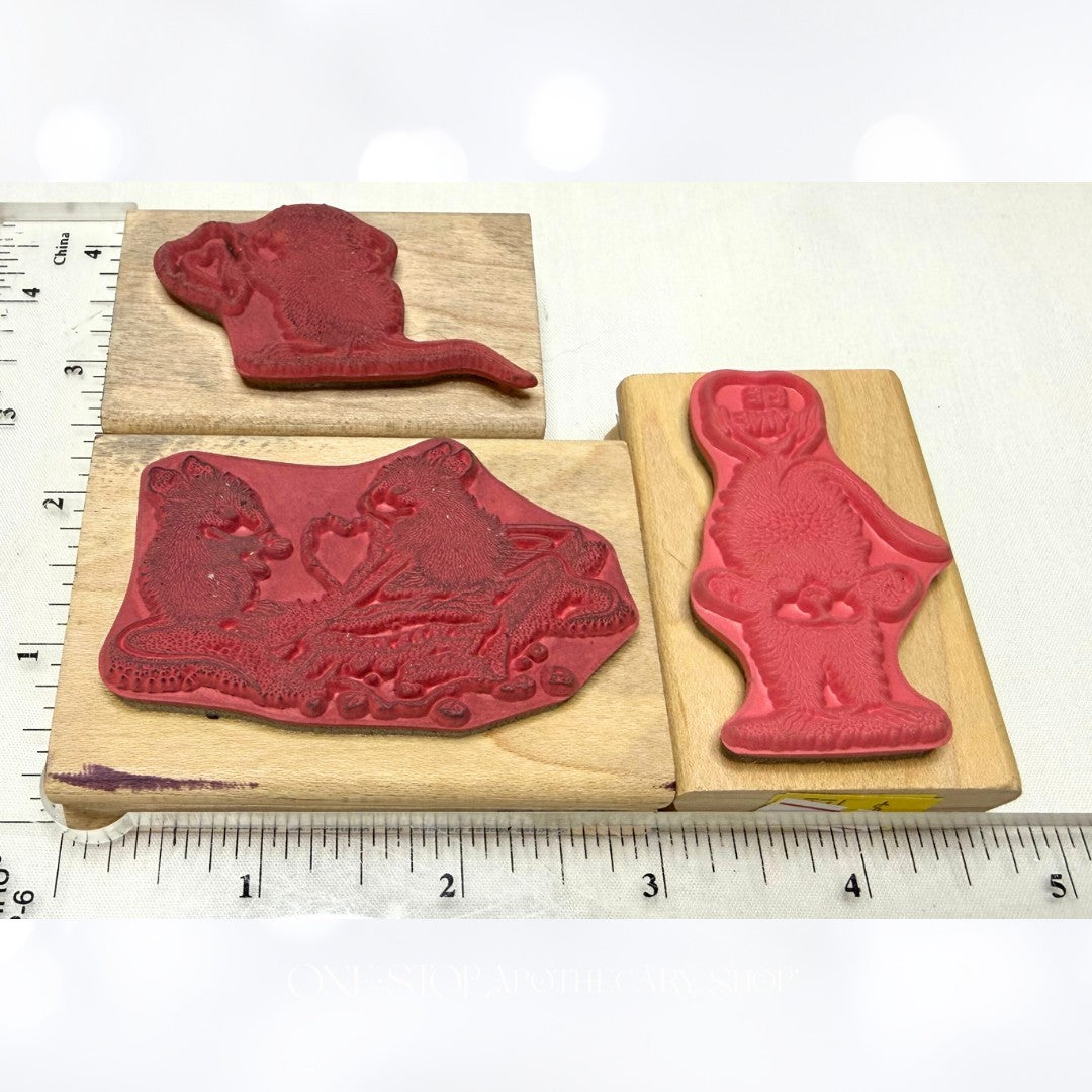 House Mouse VALENTINES DAY Love Candy Hearts Chocolate Rubber Stamps Lot