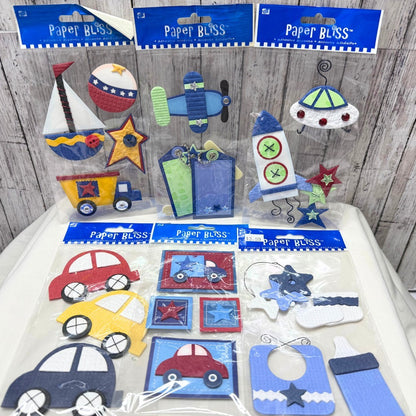 Paper Bliss BOYS Baby Boy Children Kids Craft Stickers Lot of 11