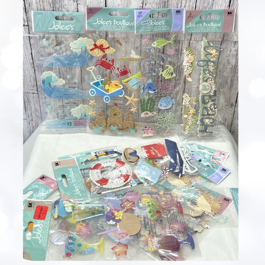 Jolees Boutique TROPICAL Fish Beach Vacation 3D Crafting Stickers Lot of 14
