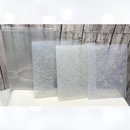 Flowers Flourish Embossing Folders Lot of 4