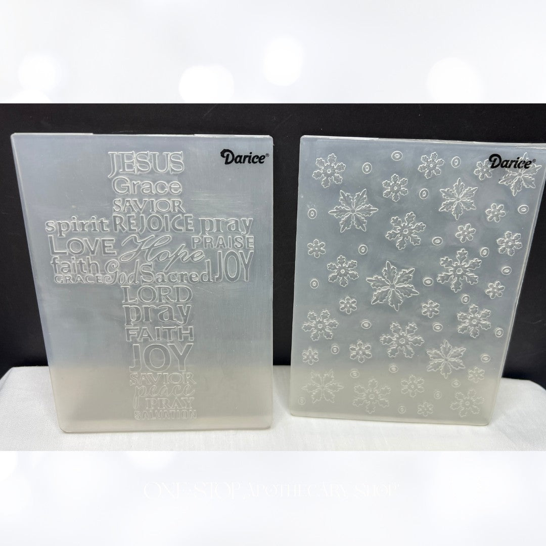 Cuttlebug Sizzix CHRISTMAS Religious Tree Cross Embossing Folders Lot of 4