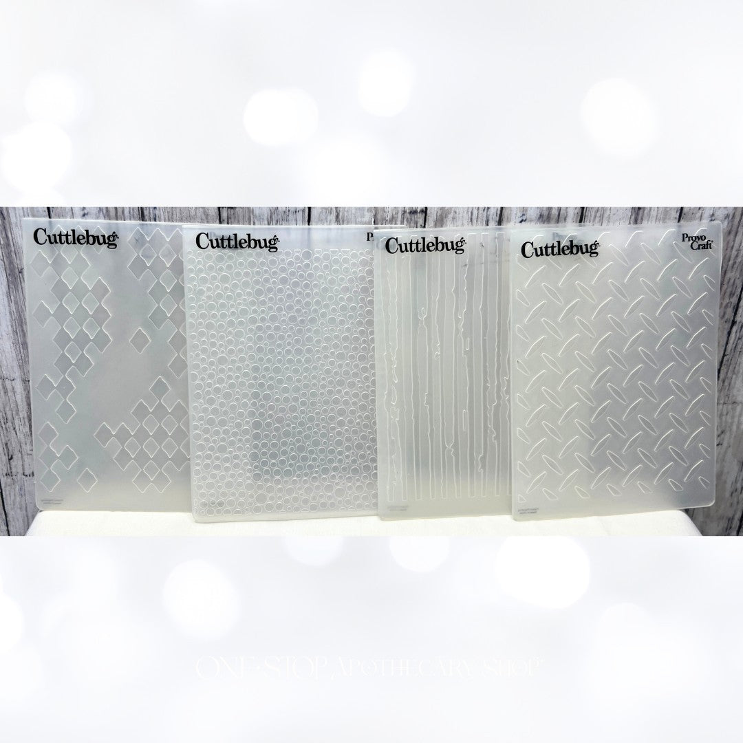 Cuttlebug Harrlequin Wood Grain Embossing Folders Lot of 4