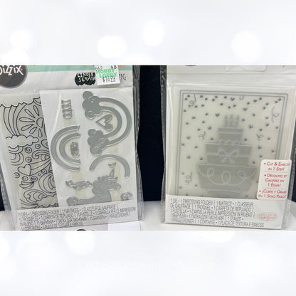 Sizzix UNICORNS Birthday Impresslits Embossing Folders Lot of 4