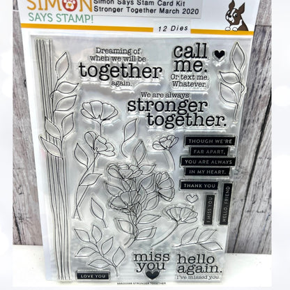 Simon Says Stamp STRONGER TOGETHER Flowers 6x8 Rubber Stamps Dies