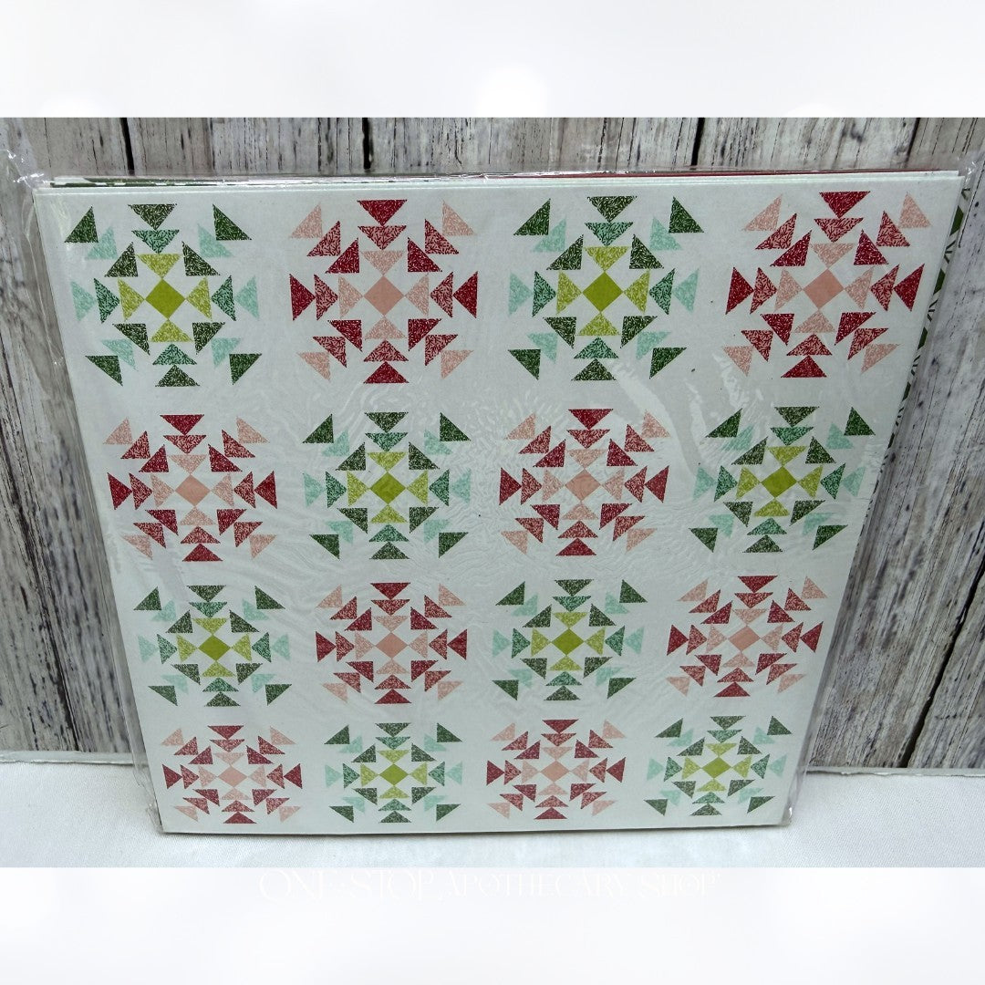 Stampin Up QUILTED CHRISTMAS 6X6 Holiday DSP Cardstock Paper 48 Sheets