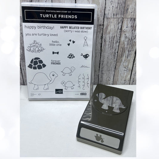 Stampin Up TURTLE FRIENDS Builder Rubber Stamps Punch