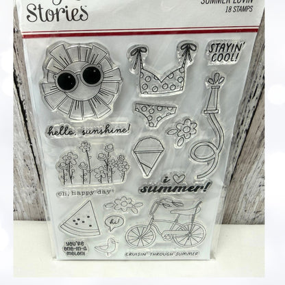 Simple Stories LIFE IN BLOOM Christmas Summer Planner Rubber Stamps Lot of 3