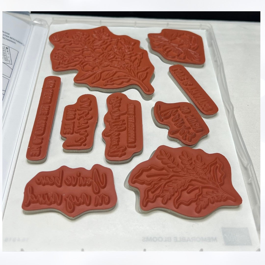 Stampin Up MEMORABLE BLOOMS Flowers Rubber Stamps Dies