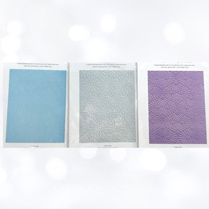 Spellbinders EMBOSSING FOLDERS OF THE MONTH Flowers Stitch Lot of 3