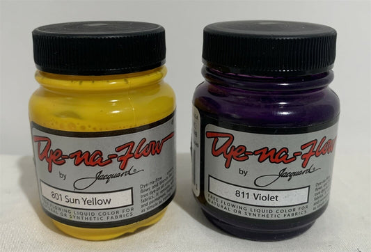 Jacquard DYE-NA-FLOW Free Flowing Liquid Color Water Violet Yellow Lot