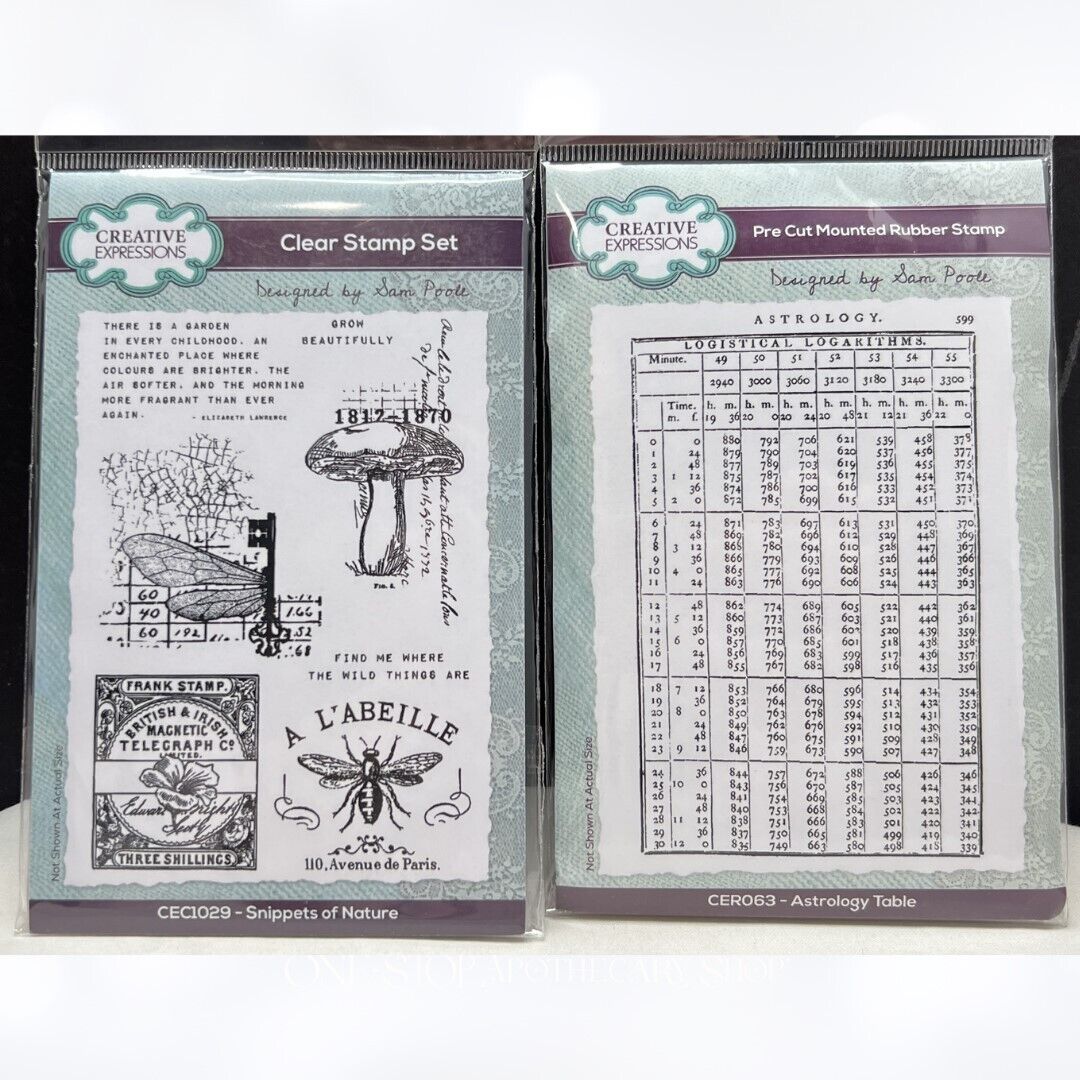 Creative Expressions ASTROLOGY TABLE Snippets of Nature Journal Rubber Stamps