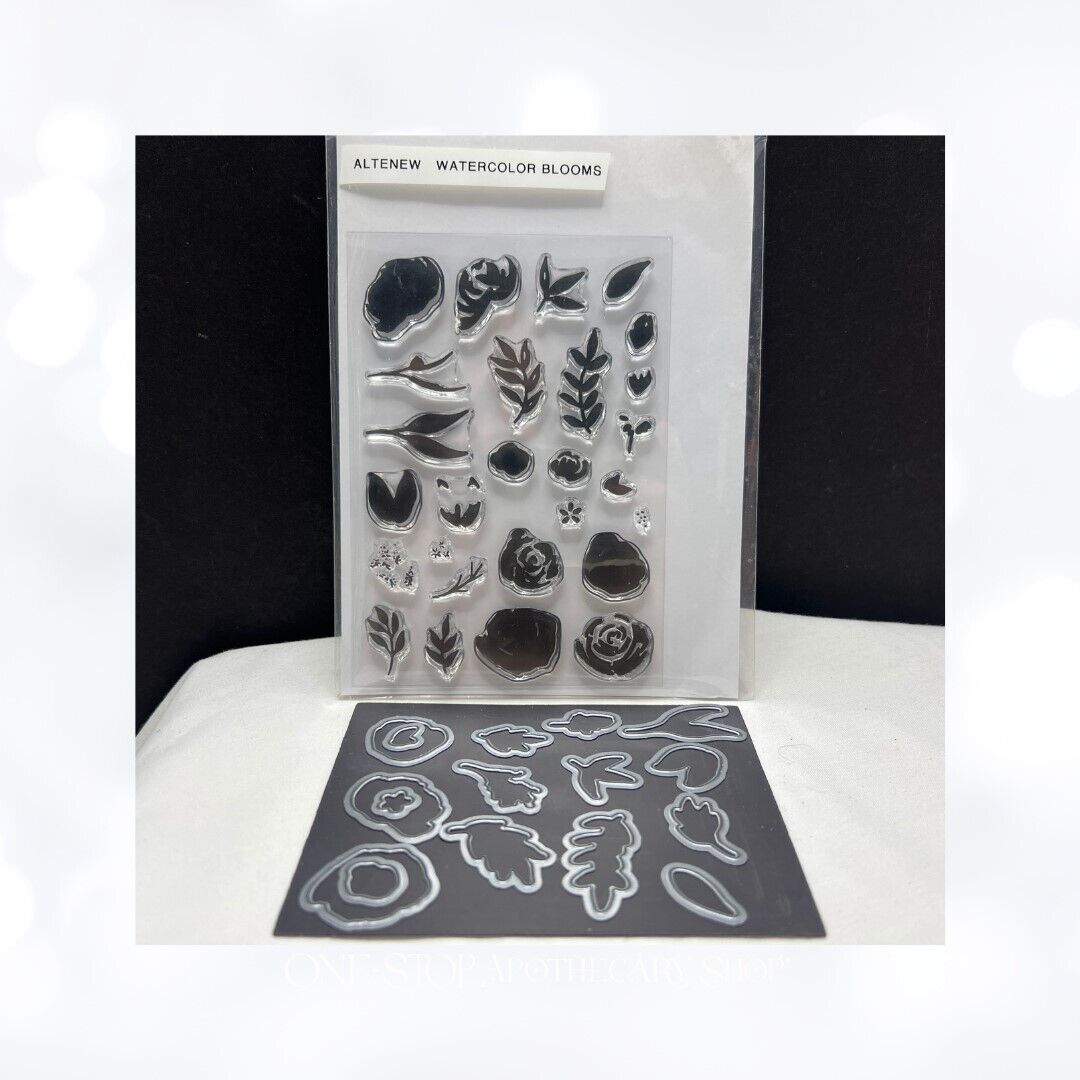 Altenew WATERCOLOR BLOOMS Flowers Floral Rubber Stamps Dies