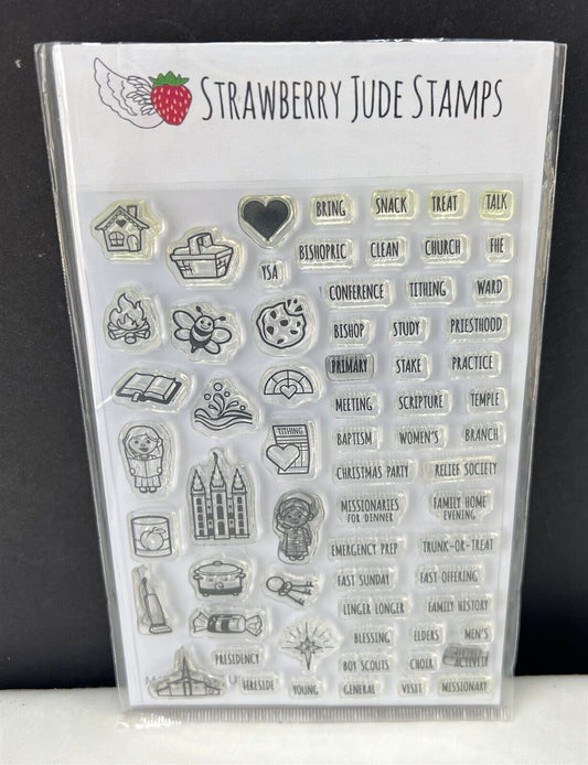 Strawberry Jude LDS PLANNER Bible Journal Religious Mormon Rubber Stamps Set