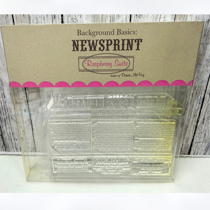 Papertrey Ink NEWSPRINT Newspaper Background Basics Rubber Stamp