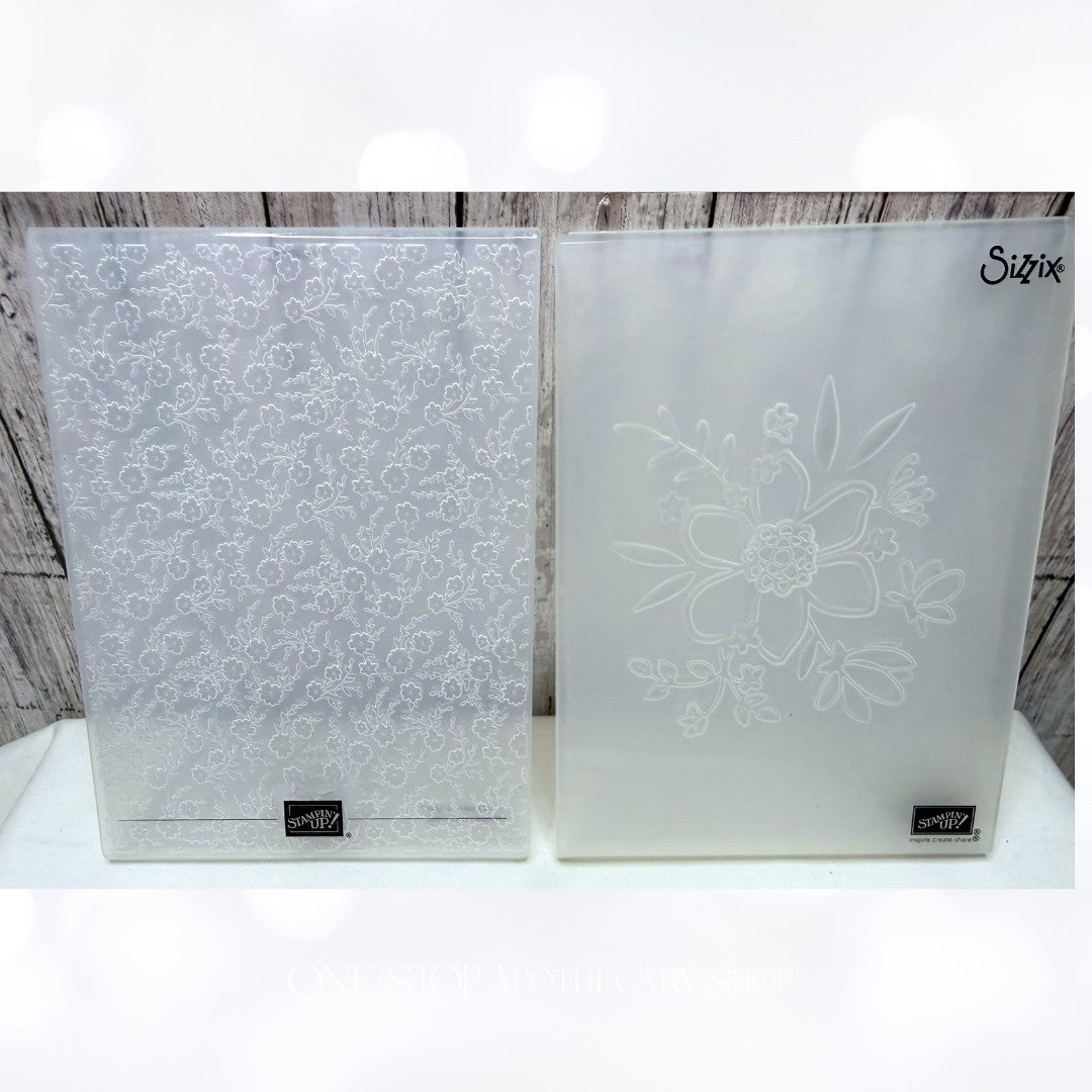 Stampin Up ORNATE FLORAL Lovely Flowers 3D Embossing Folders