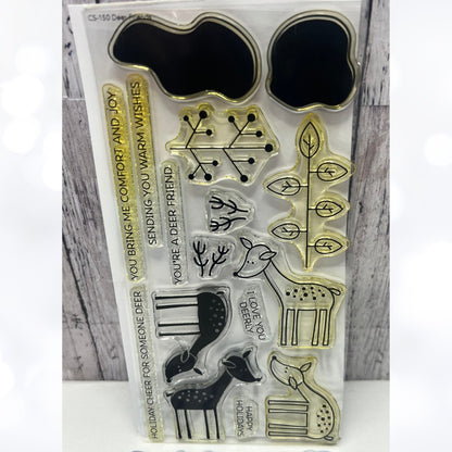 My Favorite Things DEER FRIENDS Animals 4x8 Rubber Stamps Dies