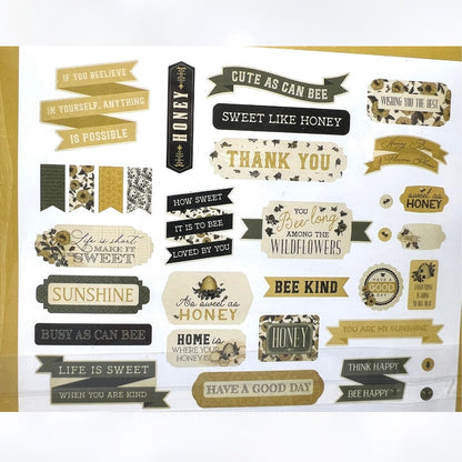 Carta Bella HONEYBEE Bee 12x12 Paper Kit Brads Ephemera Collection