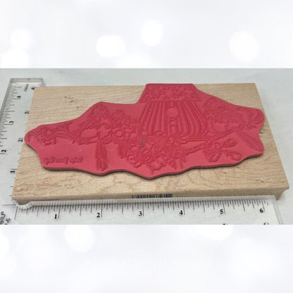Carolyn Shores Wright AMERICAN HOME Bluebirds Birds 4th of July Rubber Stamp