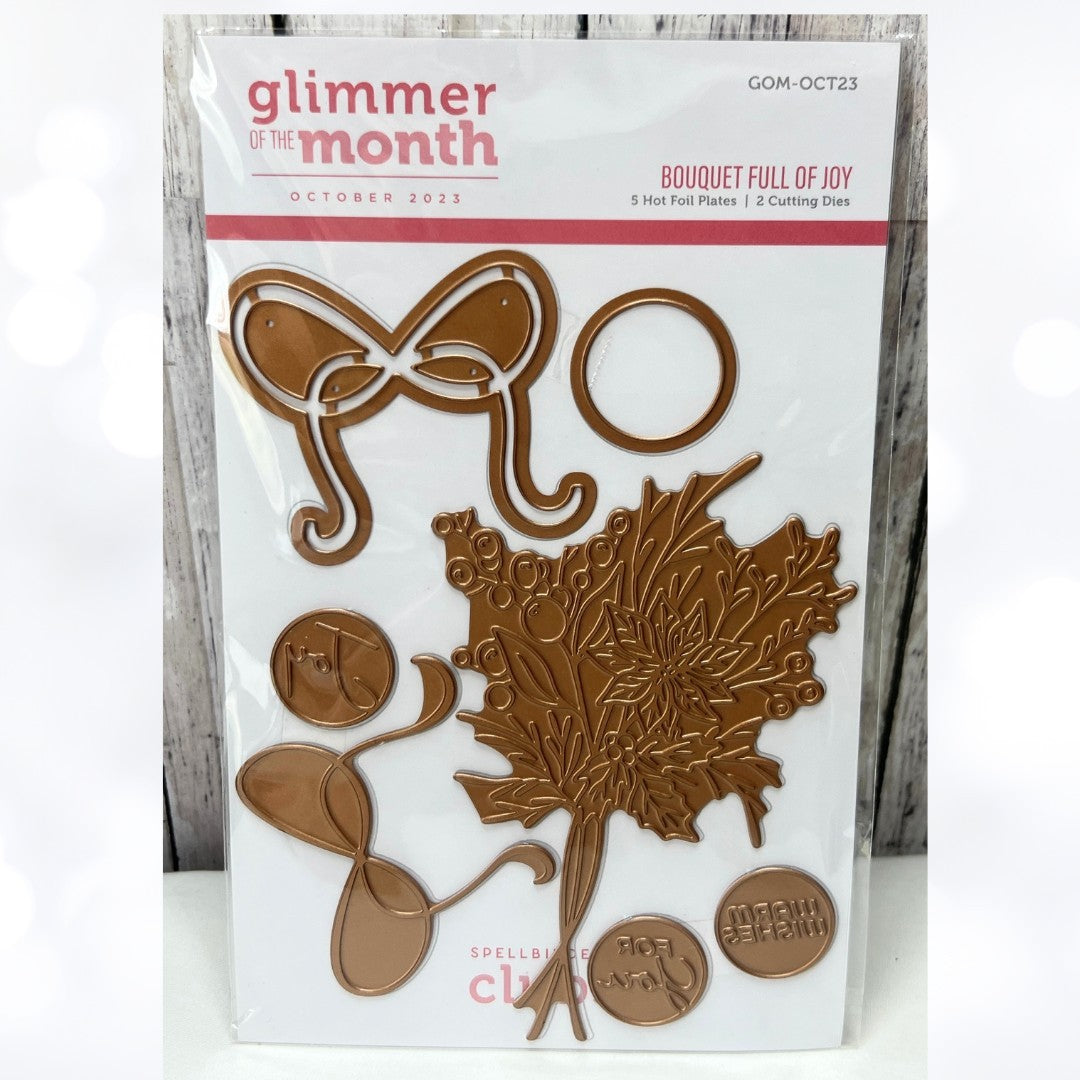 Spellbinders BOUQUET FULL OF JOY Christmas Poinsettia Hot Foil Plates Oct 2023