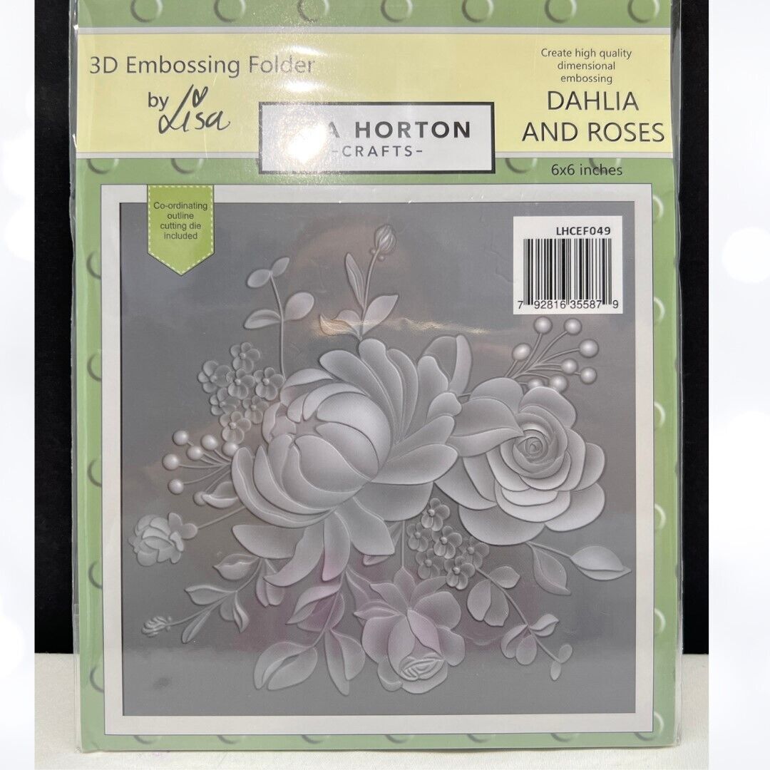 Lisa Horton DAHLIA & ROSES Flowers Floral 3D Embossing Folder Die