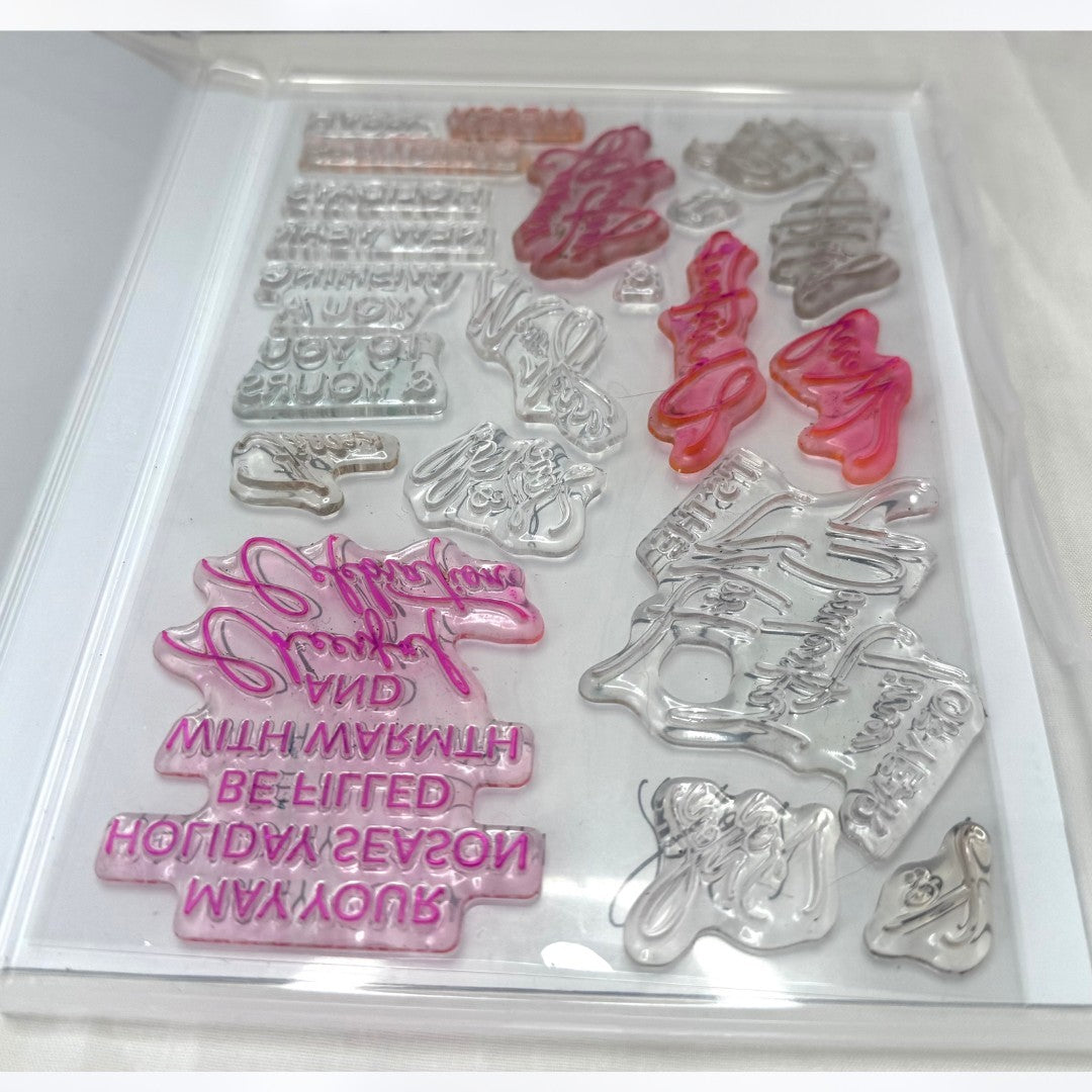 Stampin Up GREETINGS OF THE SEASON Christmas Holidays Rubber Stamps Dies