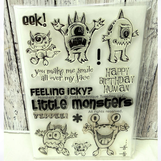 Technique Tuesday MONSTERS INK Birthday Get Well Rubber Stamps