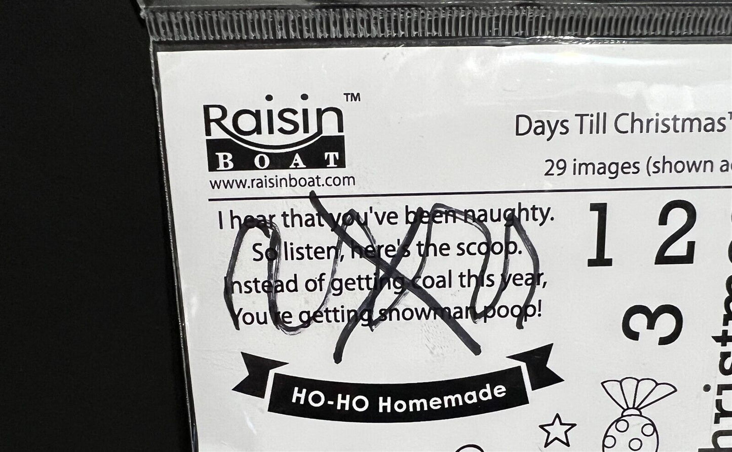 Raisin Boat DAYS TIL CHRISTMAS Artist Gal Art Painting Holiday Rubber Stamps Lot