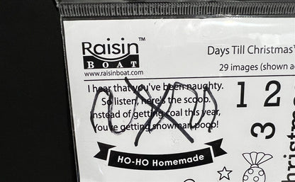 Raisin Boat DAYS TIL CHRISTMAS Artist Gal Art Painting Holiday Rubber Stamps Lot