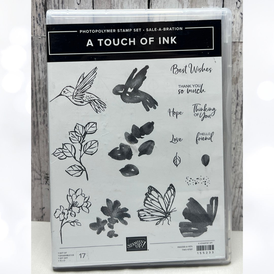 Stampin Up A TOUCH OF INK Hummingbird Butterfly Rubber Stamps