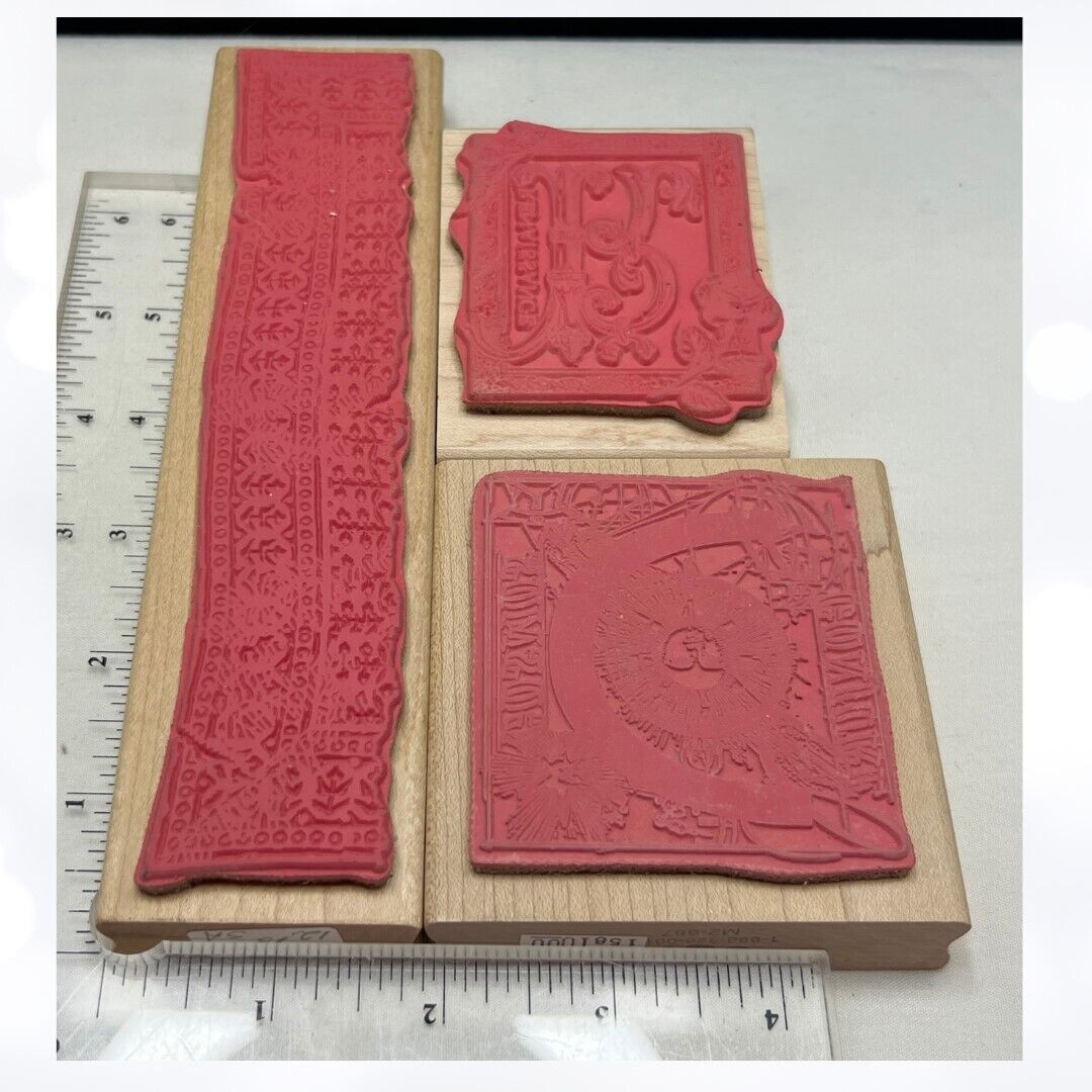 Stampers Anonymous MIXED MEDIA Celestial Renaissance Rubber Stamps Lot of 3