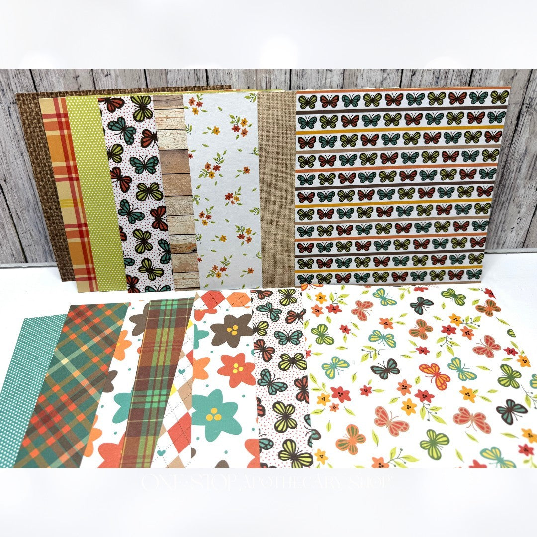 Pink & Main THOUGHTFUL BUTTERFLIES Butterfly Rubber Stamps Dies Paper Kit