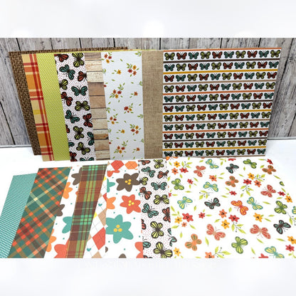 Pink & Main THOUGHTFUL BUTTERFLIES Butterfly Rubber Stamps Dies Paper Kit