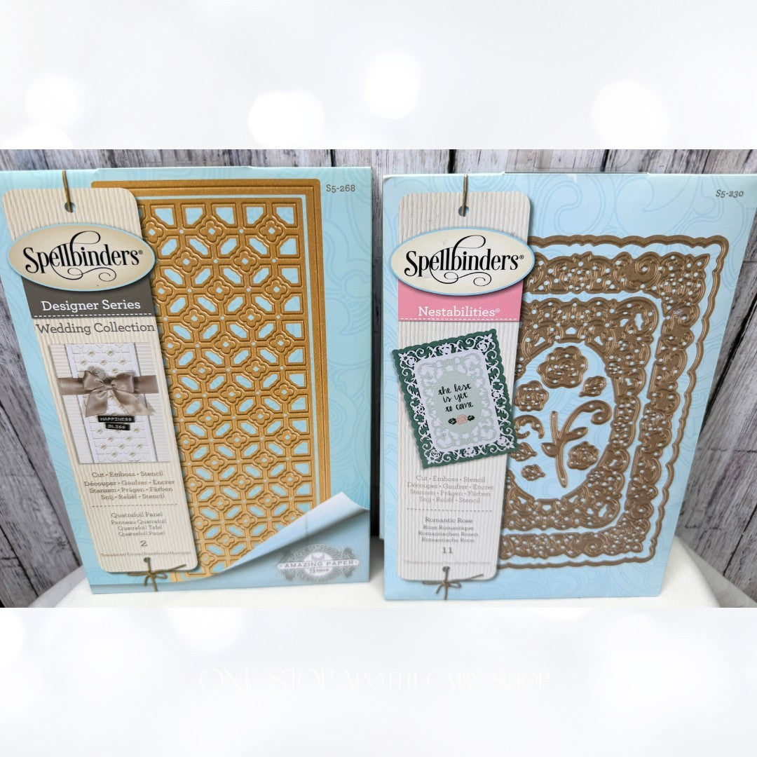 Spellbinders ROMANTIC ROSE Quatrefoil Panel Dies